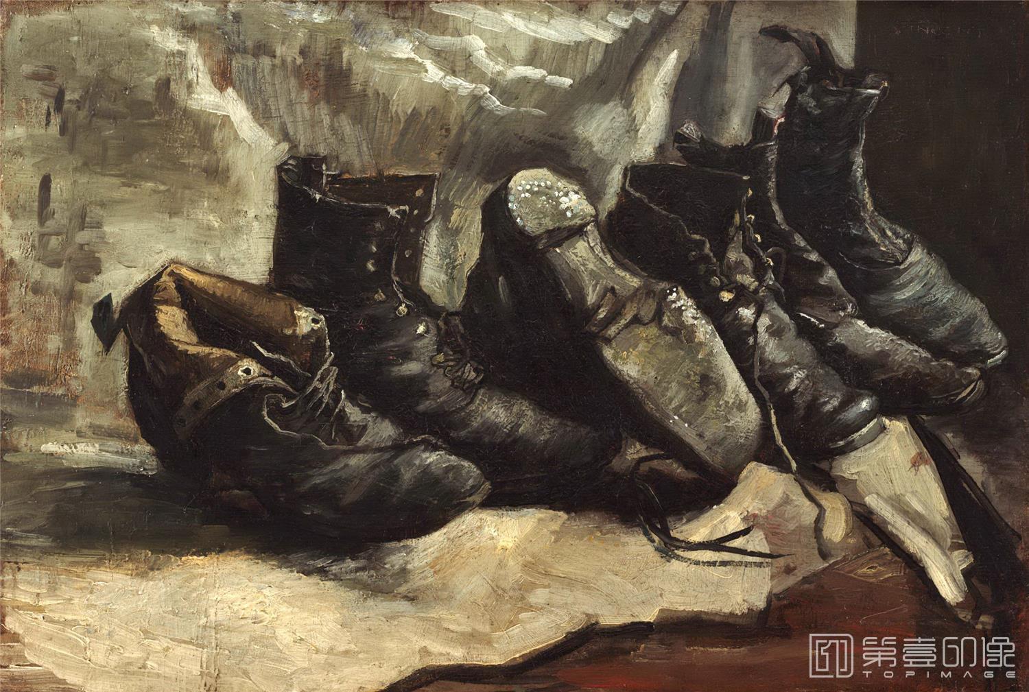 油画-文森特·威廉·梵高 Vincent Willem van Gogh-Three Pairs of Shoes-517